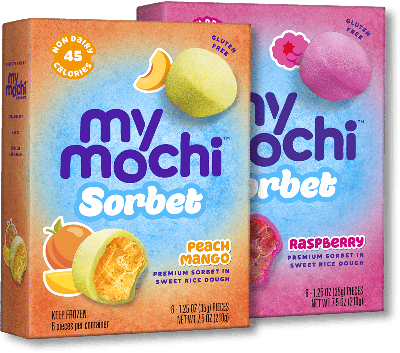 2 boxes of MyMochi Sorbet flavors